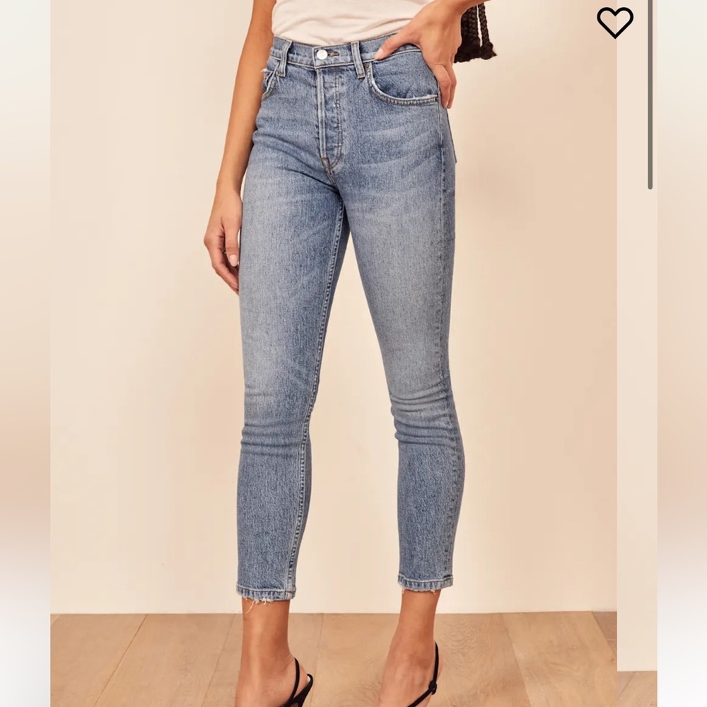New! Reformation Blue Ankle Cropped Jeans